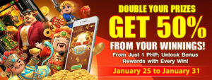 Get 50% from your winninggs
