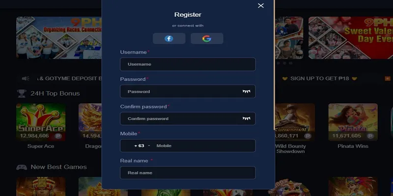 9PH casino only allows you to register one account
